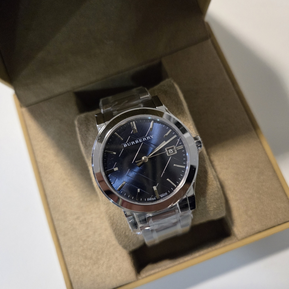 Burberry Silver and Blue Men's Watch